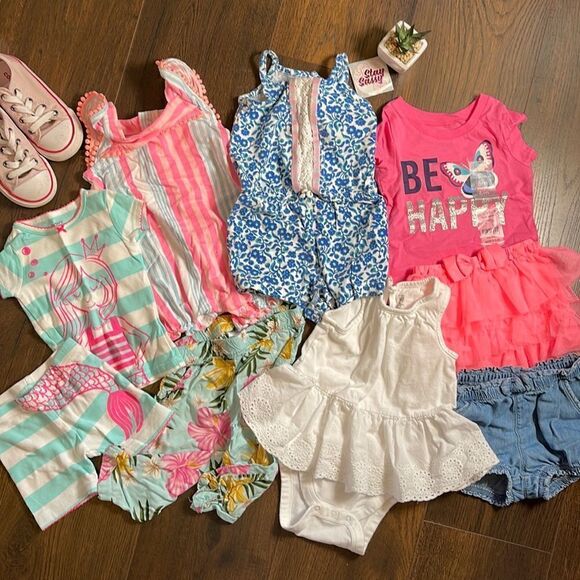 (7) Piece Carter’s + Baby GAP Girls 6 Mo Spring Summer Set 6M - Picture 1 of 9